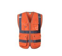 HDICUHNANU Reflective Suit Reflective Vest Traffic Construction Site Supervision Clothing Eflective Jacket(Orange,XL)