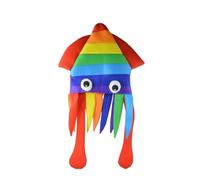 HDIENBLMNZS Rainbow Squid Hat Yellow Flying Duck Octopus Headwear | Cloth party costume hat for adults, for Halloween, carnival, role play and themed events(Pink Octopus)