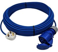 Hdiuk - 13Amp Uk Plug To 16Amp Cee Ip44 240V Blue Connector Socket Lead (25 Metre)