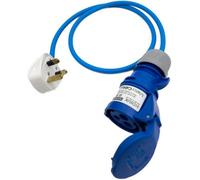 Hdiuk - 13Amp Uk Plug To 16Amp Cee Ip44 240V Blue Connector Socket Lead Fly Lead (1 Metre)