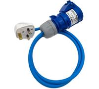 Hdiuk - 13Amp Uk Plug To 16Amp Cee Ip44 240V Blue Connector Socket Lead Fly Lead (2 Metres)
