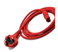 Hdiuk - 2 Metres Iec C-13 Asta Approved Red Mains Power Cord - Made In The Uk