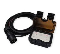 HDIUK Broadway Black CEE Plug to Twin IP66 UK Mains Socket with 3G2.5 Titanex HO7, Stage and Festival Power Distribution UK Made (16 Amp 3-Pin Single Phase Plug (10 Metres))