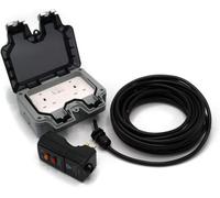 Hdiuk Diy Wiring Kit Rcd To Twin Ip66 Switched 13A Outdoor Power Sockets Black 5 Metres