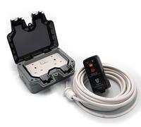 HDIUK Outdoor socket wiring kit RCD Plug, Cable, Twin IP66 Switched 13a Sockets (15 Metre Cable, White Cable)