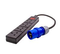 HDIUK T-Pro 16 Amp Plug to 4 Gang HD Power Strip
