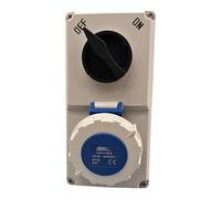 HDIUK Wall Mounted IP67 CEE Outdoor Mains Power Socket, Locking System (230 Volt 16Amp 3-Pin HDI136-6)