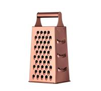 HdjjLtor Kitchen Cheese Grater, Shred Tool Non-Slip Stainless Steel Box Grater 4-Sided Stand Grater with Metal Handle for Vegetables And Fruits,Brass