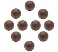 HDJNal 10pcs 30mm Walnut Wooden Ball Shape Handles, Cupboard Handles, Door Knobs Drawer Handles Cabinet Drawer Cupboard Kitchen Wood Pull Handle Wardrobe Door Handles