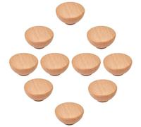 HDJNal 10Pcs Scandinavian Solid Wood Round Cabinet Knobs, Minimalist Drawer Pulls for Cupboards, Closet, Kitchen Furniture, Natural Beach Wood
