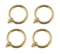HDJNal 4Pcs Golden Round Cabinet Ring Pull Handles Single Hole Ring Knobs for Cabinet Drawer Dresser Cupboard Wardrobe 35mm