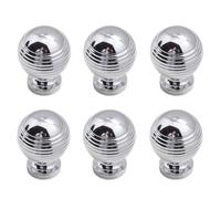 HDJNal 6 Pcs Modern Cabinet Knobs,Ball Shape Cabinet Handles Dresser Handles,Northern Europe Style Drawer Pull Knobs, Bright Chrome Pull Handle for Cupboard Wardrobe Furniture Hardware