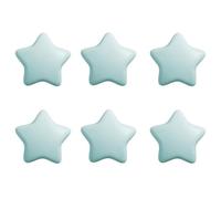 HDJNal 6Pcs Ceramic Knobs for Kids - Blue Cabinet Door Knobs, Decorative Cartoon Star Cupboard Pull Handles with Screws for Children's Room Bedroom Furniture Closet Drawer