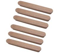 HDJNal 6PCS Natural Walnut Wooden Door Knobs/Pull Handles/Door Handles for Dressers and Bathroom Cabinets, Bedroom Drawers, Kitchen Cabinets, and Living Room,Simple Design(CC:160MM)
