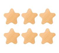 HDJNal 6pcs Wooden Cabinet Knobs Decorative Star Shape Dresser Drawer Handle Knobs with Screws,Wood knobs for Cabinet Doors,Furniture Drawers Knobs