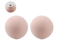HDJNal Set of 2, Matte Pink Ball Shape Ceramic Knobs with Screws - 34mm Diameter - Round Vintage Pull Handles for Home & Office Furniture - Kitchen Cabinet, Drawers & Cupboard Doors