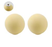 HDJNal Set of 2, Matte Yellow Ball Shape Ceramic Knobs with Screws - 34mm Diameter - Round Vintage Pull Handles for Home & Office Furniture - Kitchen Cabinet, Drawers & Cupboard Doors