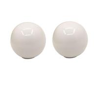 HDJNal Set of 2, White Ceramic Knobs - Kitchen Cabinet Cupboard Door knobs, Round Ball Shape Vintage Pull Handles for Furniture, Drawer Handles - Vintage Shabby Chic (33mm Diameter)