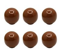 HDJNal Set of 6,Brown Ball Shape Ceramic Knobs with Screws - 33mm Diameter - Round Vintage Pull Handles for Home & Office Furniture - Kitchen Cabinet, Drawers & Cupboard Doors