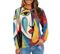 Hdjxbdhsv Western Shirt for Womens Native American Aztec Print Crewneck Sweatshirt Pullover, Picasso, XL