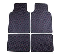 HDJYCZM 4 pcs Leather Car Floor Mats for Alfa Romeo Giulia 2017-2025, Front Rear Row Anti Slip Liners Accessory,Black red