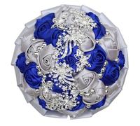 HDKAH Sage Bouquet Artificial Flowers, Royal Blue & Silver, 4 Pack, 21 cm, Silk & Artificial Greenery, Luxurious Elegant Bouquet