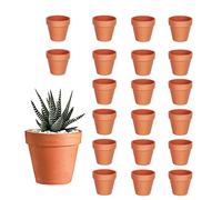 HDKAJL 20Pcs Small Terracotta Plant Pots, 3.5cm Mini Flower Pots,Small Ceramic Plant Pots with Drain Hole, Tiny Terracotta Pots for Cactus Succulent House Plants Flowers DIY Home Office Indoor Outdoor