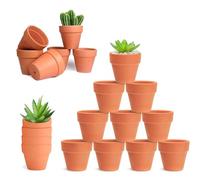 HDKAJL 30Pcs Small Terracotta Plant Pots, 3.5cm Mini Flower Pots,Small Ceramic Plant Pots with Drain Hole, Tiny Terracotta Pots for Cactus Succulent House Plants Flowers DIY Home Office Indoor Outdoor