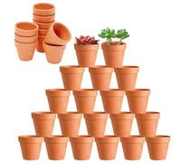 HDKAJL 40Pcs Small Terracotta Plant Pots, 3.5cm Mini Flower Pots,Small Ceramic Plant Pots with Drain Hole, Tiny Terracotta Pots for Cactus Succulent House Plants Flowers DIY Home Office Indoor Outdoor