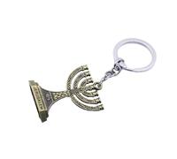HDKEAN Judaica Keychain For Chanukah Gift Metal Keyring Charm Shape For Party And Festivities Jerusalem Symbol