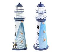 HDKEAN Lighthouse Metal Table Lamp Night Light Powered Flashing LED Light Outdoor Lawn and Garden Decor Lighthouse Decorations Indoor Outdoor Light Up Decor Lighthouse Lamps for Night Table