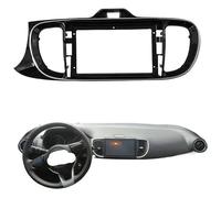 HDKENF Car Radio Fascia Panel Car Radio Frame 2 Din DVD Audio Fitting Adaptor Dash Trim Kits Facia Panel 9inch /Fit for Kia PEGAS SOLUTO 2018-19 Double Din Player Car Radio Cover(Only Frames)