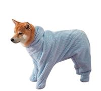 HDKUW Dog Towel Robe with Hood & Paw Covers, Full Coverage Pet Bathrobe, Super Absorbent Thick Plush Toweling Wrap with Back Zipper for Cats Small Medium Large Dogs 3XL