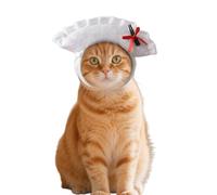 HDKUW Pet Halloween Costume for Cats, Small Dogs Halloween Cat Chef Hat, Doggy Dumpling Cosplay Apparel S