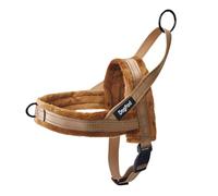 HDKUW Plush Dog Harness,No Pull Step in Adjustable Dog Harness Vest for Cold Weather,Pet Harness for Small Medium Large Dogs Brown M