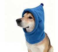 HDKUW Quiet Ears for Dogs Hat, Dog Ear Muffs Noise Protection, Plush Dog Hats Pet Warm Ear Cover, Winter Hat Head Wrap for Small Medium Large Dogs (Dark Blue, L)