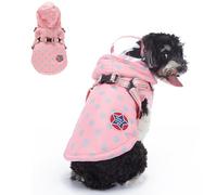 HDKUW - Small Dog Harness Jacket with Hood Pet Jacket for Cold Weather Warm Vest with Harness, Waterproof Windproof Cotton Costume for Puppy Dogs