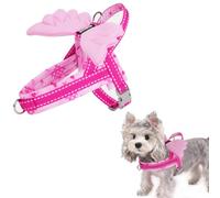 HDKUW Small Dog Harness with Angel Wings, Pink M