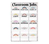HDKYSWBUEJ Boho Rainbow Educational Metal Sign Classroom Jobs Chart for Gentle Calming Classroom Management Teachers Lounge or Home School 8 X 12 in