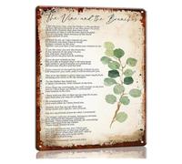 HDKYSWBUEJ John 15 I Am The True Vine Metal Tin Sign Vine and Branches Scripture Wall-Art for Gift Home Decor 8 X 12 in