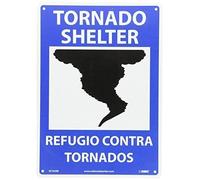 HDKYSWBUEJ Premium Rustproof Metal Sign Bilingual Emergency Procedures Tornado Shelter Identification First Aid Guide High Visibility Print Smooth 8 X 12 inch HDKYSWBUEJ