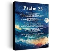 HDKYSWBUEJ Psalm 23 Canvas Print, The Lord is My Shepherd Wall-Art, Uplifting Scripture Decor for Home Bedroom Office(Unframed,12x18inch(30x45cm))