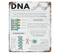 HDKYSWBUEJ Science DNA Structure Vintage Tin Metal Sign Biology Chart Retro Wall-Art for Study Office Decor 8 X 12 Inch