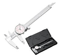 HDLNKAK Dial Caliper 0-6"/150mm Dual Reading Scale, Inch/Metric SAE Standard, Stainless Steel Caliper Measuring Tool Accurate to 0.001”/ 0.02 mm, Silver