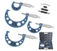 HDLNKAK Outside Micrometer Set, 0-4" Machinist Micrometer, 4 Pcs Machinist Tool Set, 0.0001" Graduation Micrometer Set, Alloy Precision Micrometer, Laser-Etched Micrometer Standard Set with Case