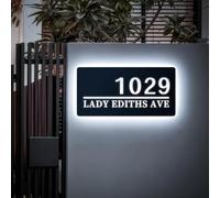 HDLOVDE Customizable Waterproof LED House Number Sign, Personalized Illuminated Address Plaque With Custom Text And Numbers, Acrylic Sign Suitable For All Weather Conditions Throughout The Year