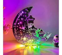 HDLOVE Custom Names LED Night Light, Personalized Night Lamp with Moon & Star, Moms Night Light, Kids Name Nights, Gifts Night Light for Mum Birthday, Bedroom Lamp(12 Colours)