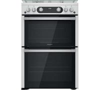 HDM67G0C2CX 60cm Freestanding Gas Cooker with Double Oven, 10-Level Flame Control, Pan Supports, Easy Clean Enamel, Stainless Steel Finish