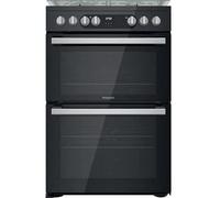 HDM67G9C2CSB 60cm Dual Fuel Double Cooker - Black, Gas Hob, Electric Ovens, Catalytic Liners, 4 Burner, Grill, Fan Oven, FSD, Energy Efficient