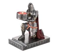 HDMbigmi King's Guard Kneeling Knight Candlestick Holders Resin Posture TeaLight Holder Warrior Mobile Phone Stand Pen Holder Candle Holder for Restaurant, Altar, Home Table(Iron)